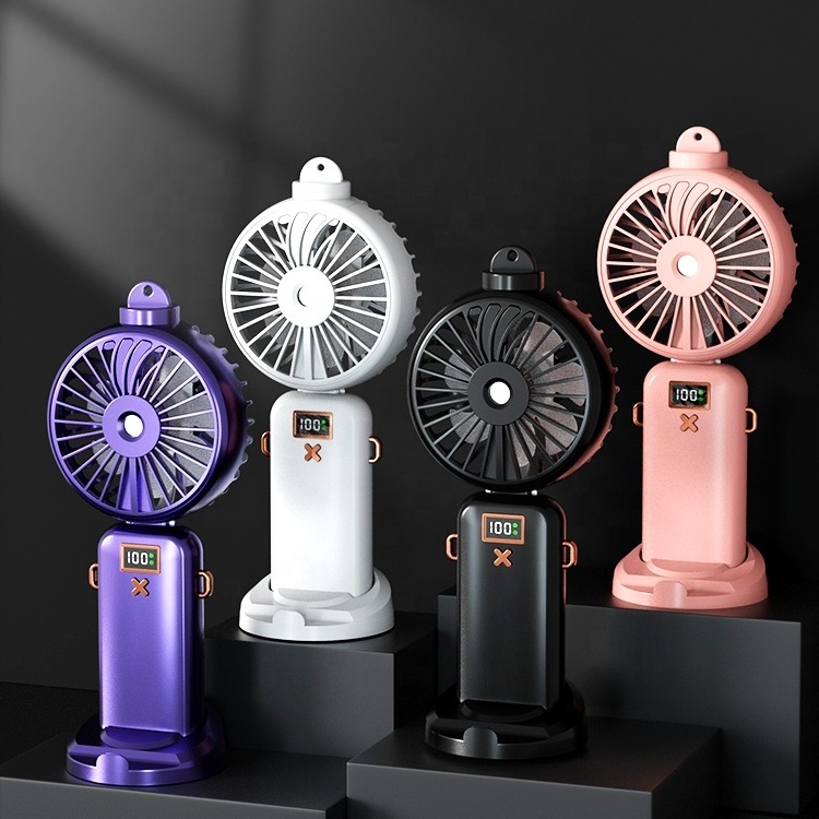 New Design Rechargeable Outdoor Portable Hanging Neck Mist Fan Mini Handheld Misting Fan With Water Spray Bottle