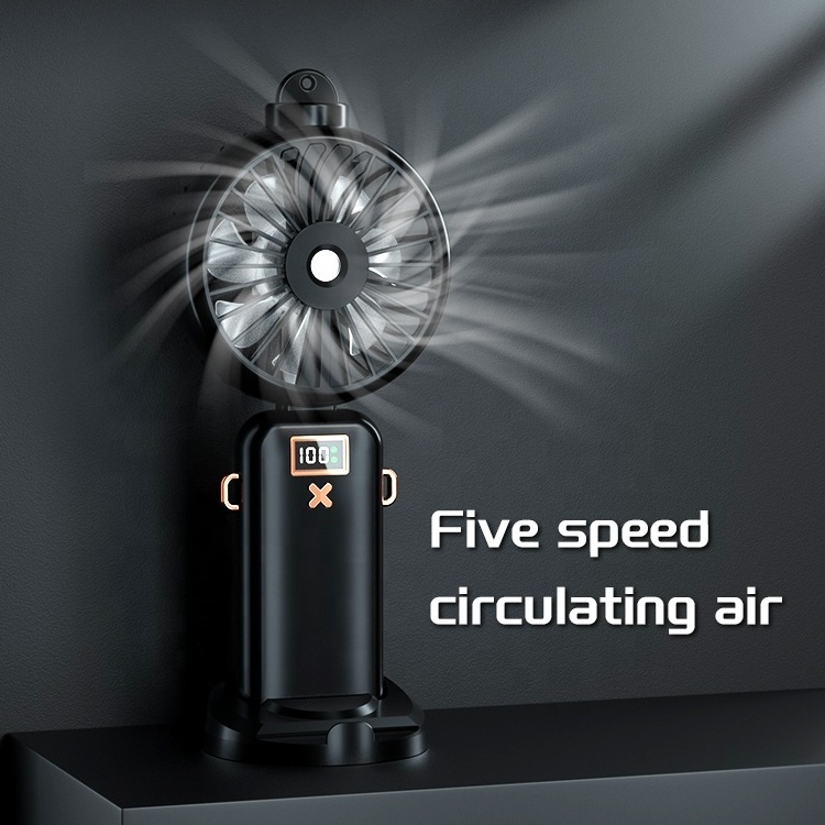 New Design Rechargeable Outdoor Portable Hanging Neck Mist Fan Mini Handheld Misting Fan With Water Spray Bottle