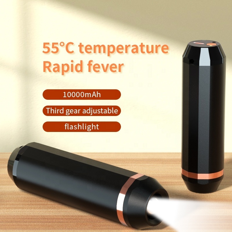 2023 Newest C306 Hand Warmer Mini Portable Cylinder Outdoor Emergency Flashlight Heating Hand Warmer Power Bank