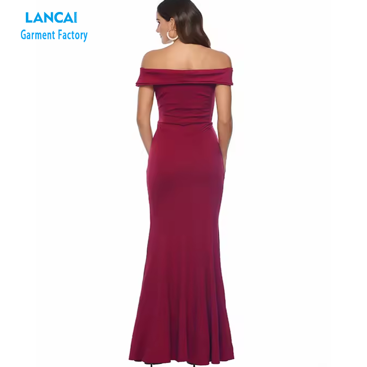 Garment Manufacturers Custom Womens Clothing Party Dresses Long Sexy Body con Maxi Casual Dress