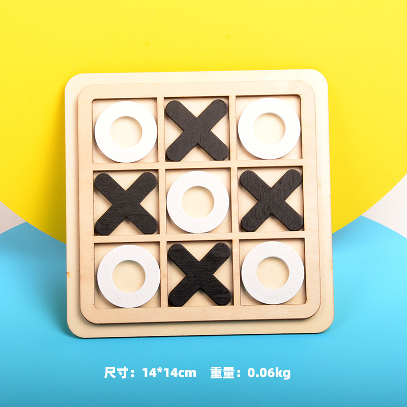 Wooden Building Block Educational Toys For Kids Learning Tic Tac Toe Kids Board Games