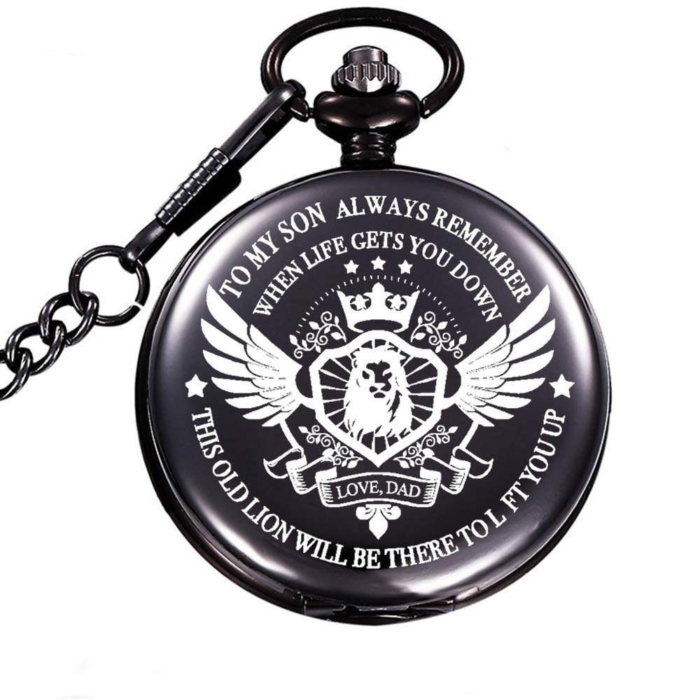 High Quality Carved Design Metal Clock Steampunk Pendant Gift Pocket Watch With Chain