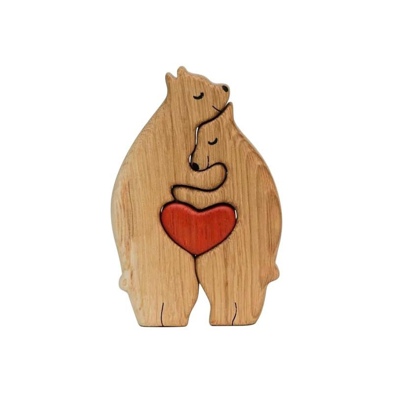 DIY Mother and Child Bear Warm Family wall decor for living room Wooden ornament wooden christmas ornaments