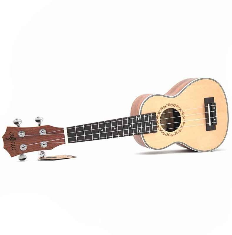 Hot Selling High-end 21 Inch White Edge Spruce Sapele Four Strings Ukulele With Accessories