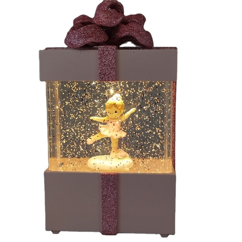 Wholesale Christmas Snowball  Sonido Personalizado Ballerina Battery Lamplight Snow Globe Music Box