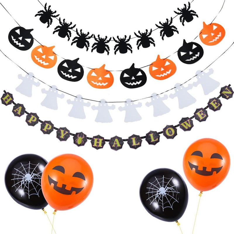 Halloween Party Decorations Party supplies Bat Party Pull Flag Halloween Home decor Pull felt pull