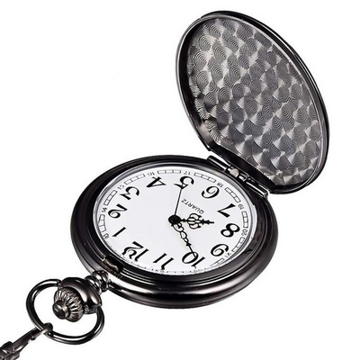 High Quality Carved Design Metal Clock Steampunk Pendant Gift Pocket Watch With Chain