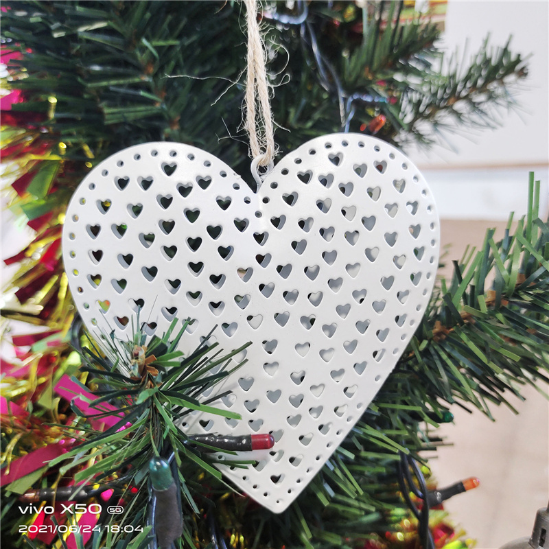 Hot Sale Creative Christmas Tree Pendant Ornaments Hollow Iron Wall Decorations