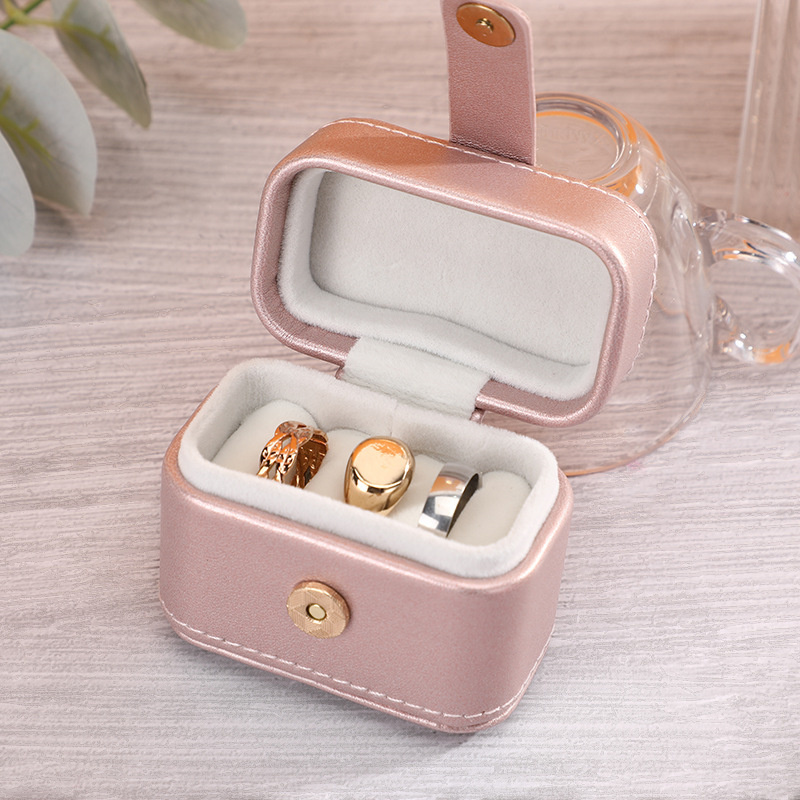 PU Leather Ring Jewelry Box Mini Storage Box Drawers And Jewelry Display Box