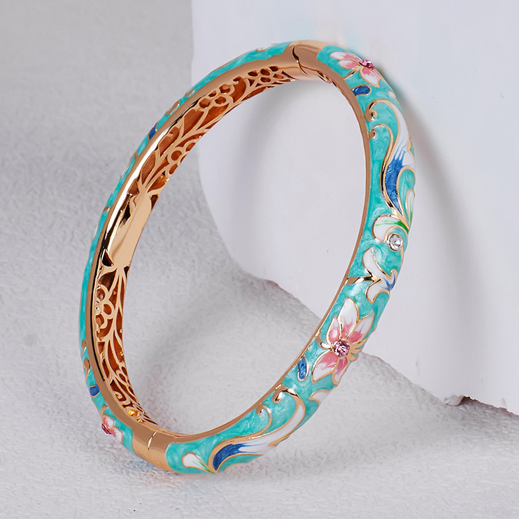 Chinese Style Cloisonne Bracelet Copper Wire Enamel Jewelry Wedding Decor Designer Bracelet Other Fashion Bracelets