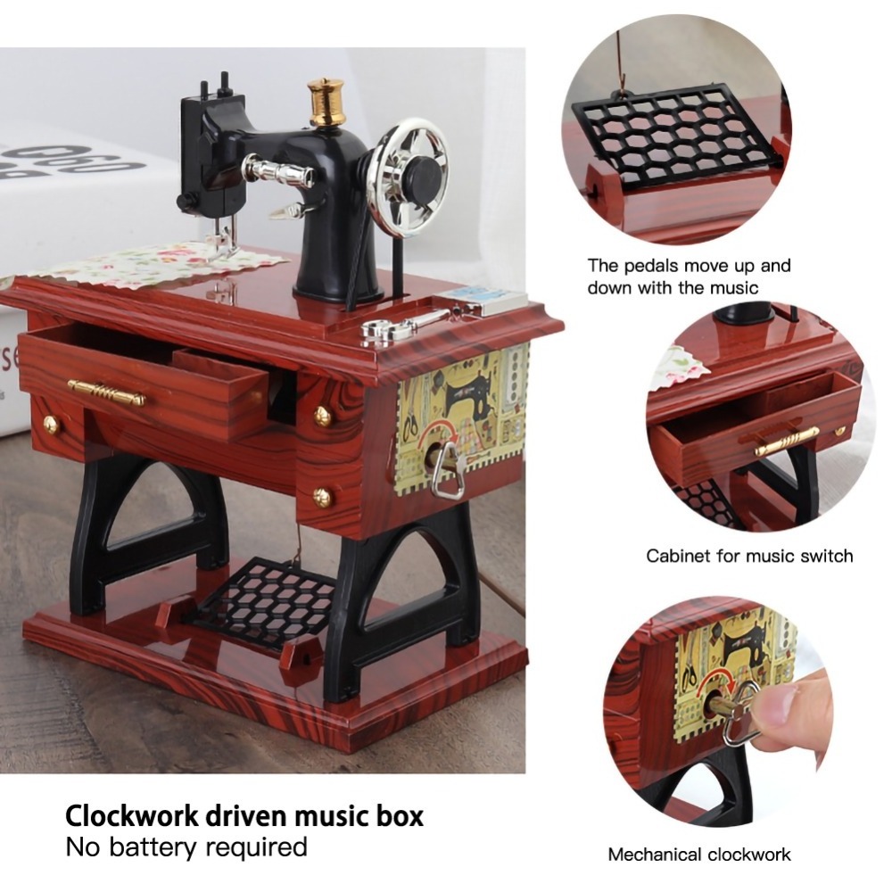 Wholesale Plastic Various Arts And Crafts Mini Music Box Sewing Machines