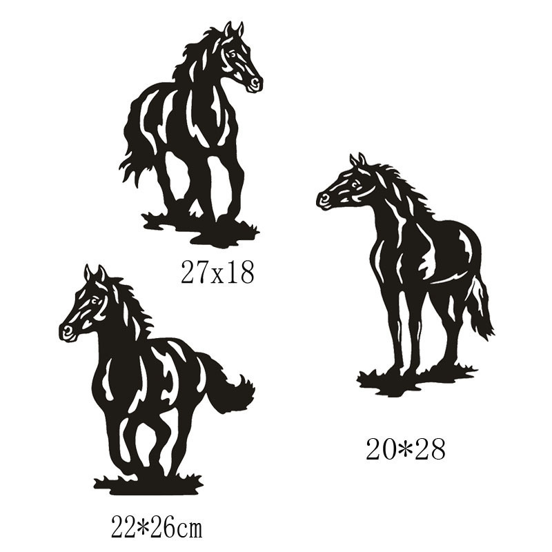 Creative Iron Art Paint Horses For Wall Decorations Home Pendant Metal Wall Decor