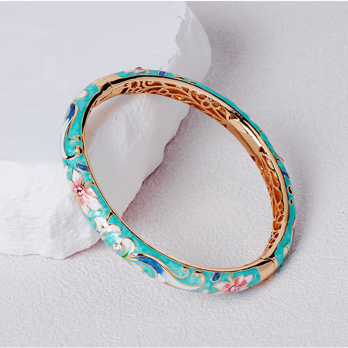 Chinese Style Cloisonne Bracelet Copper Wire Enamel Jewelry Wedding Decor Designer Bracelet Other Fashion Bracelets