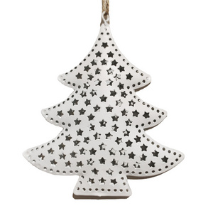 Hot Sale Creative Christmas Tree Pendant Ornaments Hollow Iron Wall Decorations