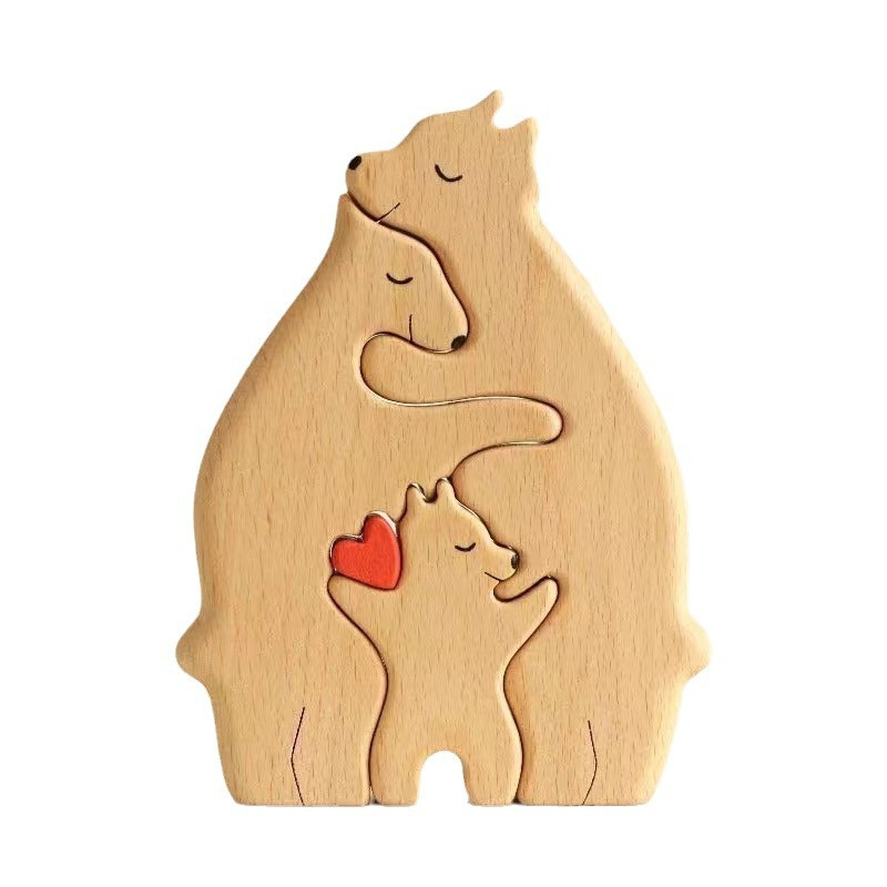 DIY Mother and Child Bear Warm Family wall decor for living room Wooden ornament wooden christmas ornaments