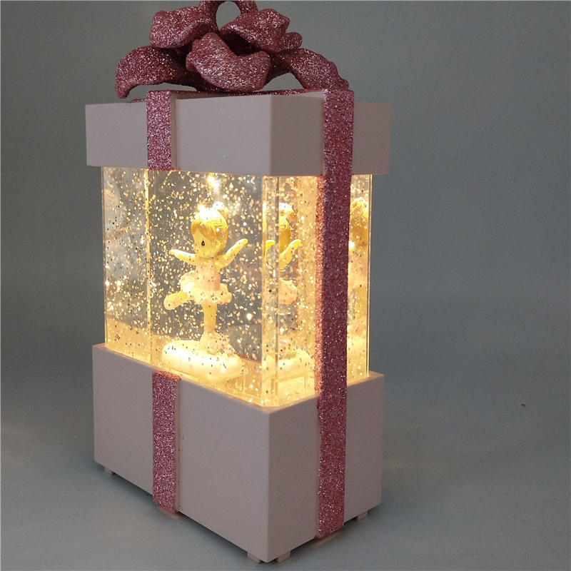 Wholesale Christmas Snowball  Sonido Personalizado Ballerina Battery Lamplight Snow Globe Music Box