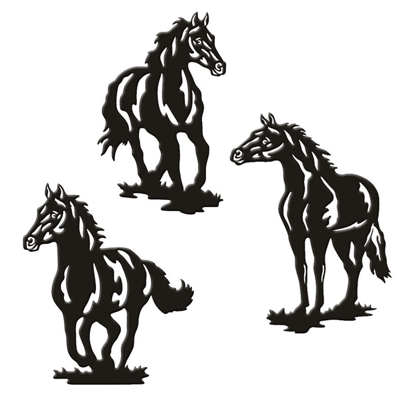 Creative Iron Art Paint Horses For Wall Decorations Home Pendant Metal Wall Decor