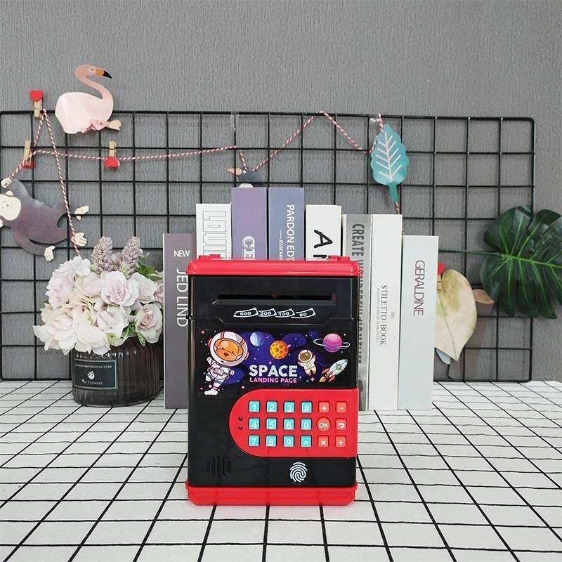 Astronaut fingerprint atm piggy bank piggy bank money saving box piggy bank for adults saving box money