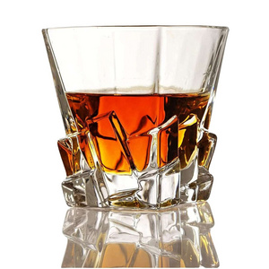 wholesale200 - 300ml Crystal Custom Thick Bottom Whiskey Glasses Vintage Personalized Glass  engraved crystal whisky glass