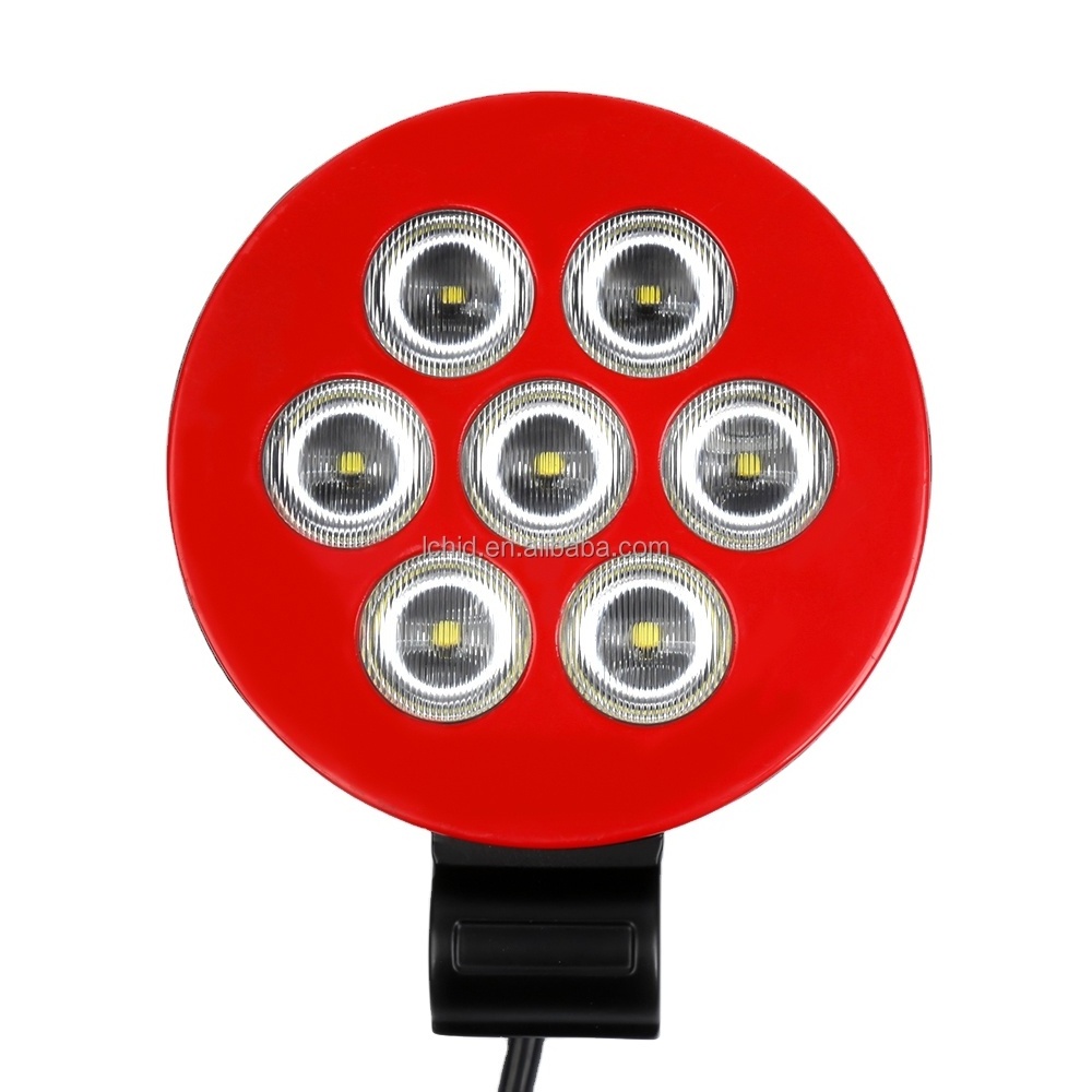 Hot sale 21W 12V 24V Red bulbs lamp bar offroad suv atv boat 4wd car accessories LED work light Spotlight