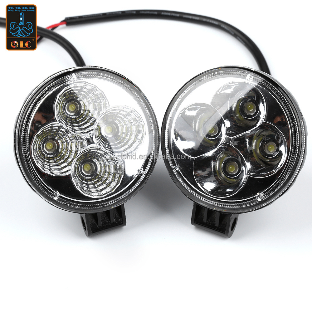 Car Accessories 4 Bulb 12V 12W IP68 1200LM Flood Beam Round Lighting Offroad Vehicle Ship LED Work light