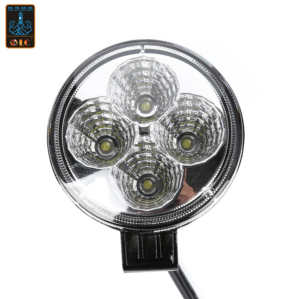 Car Accessories 4 Bulb 12V 12W IP68 1200LM Flood Beam Round Lighting Offroad Vehicle Ship LED Work light