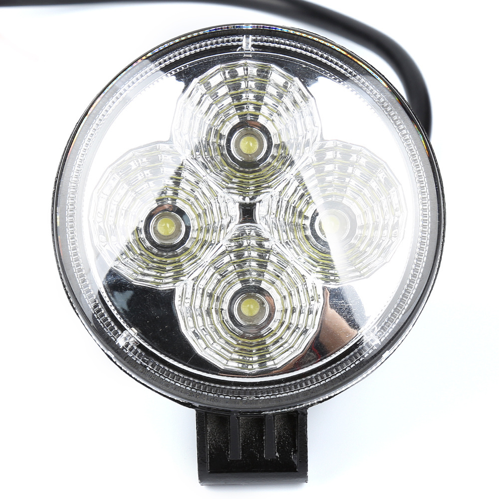 Car Accessories 4 Bulb 12V 12W IP68 1200LM Flood Beam Round Lighting Offroad Vehicle Ship LED Work light