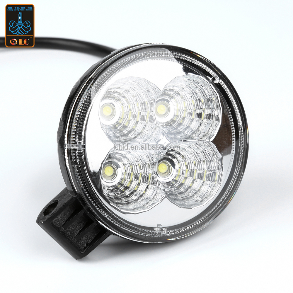 Car Accessories 4 Bulb 12V 12W IP68 1200LM Flood Beam Round Lighting Offroad Vehicle Ship LED Work light