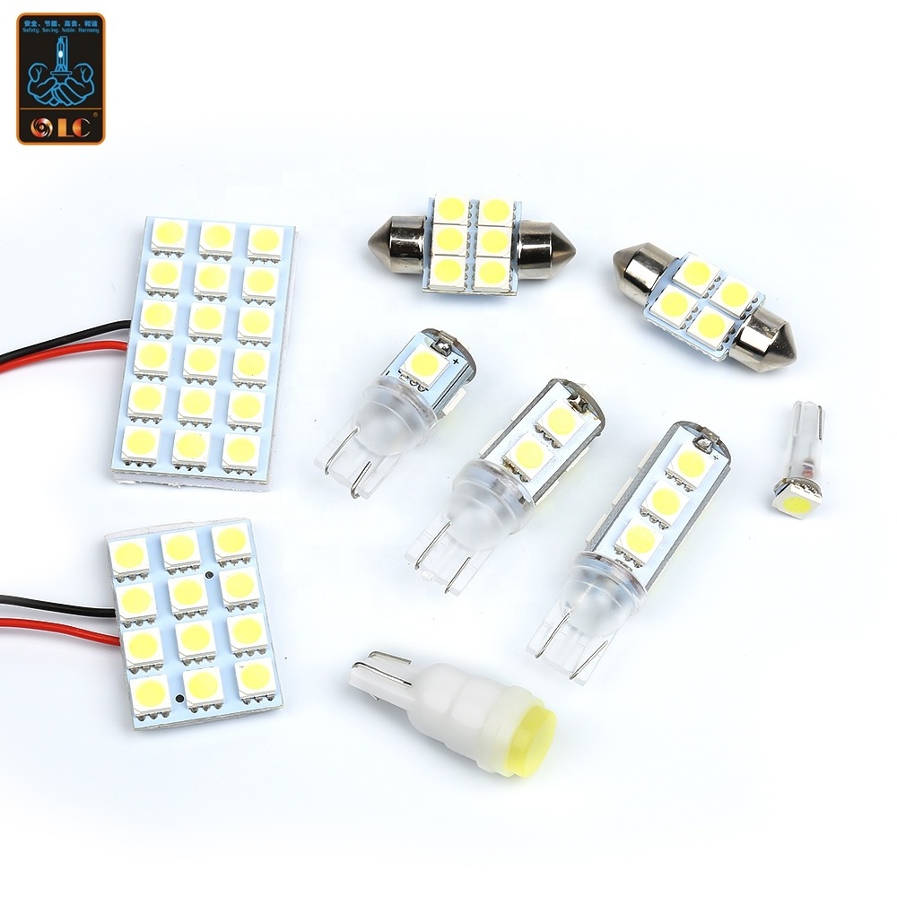 LC In stock Led car T5 socket base 5050 5smd light bulb License Plate Light Wedge Reading light bulb