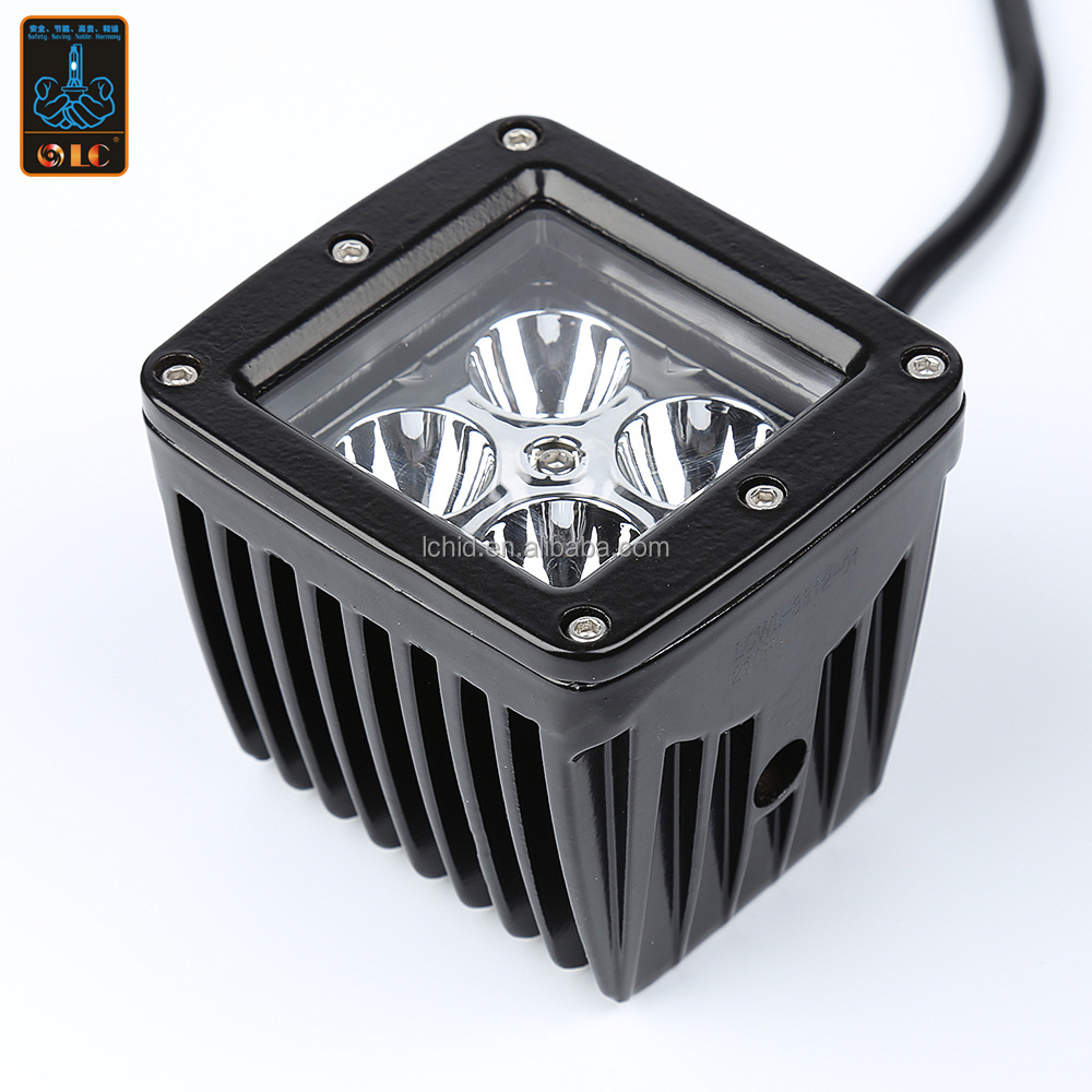 High brightness wholesale  LED Work light 12W square Automotive led bulbs For  engineering vehicles