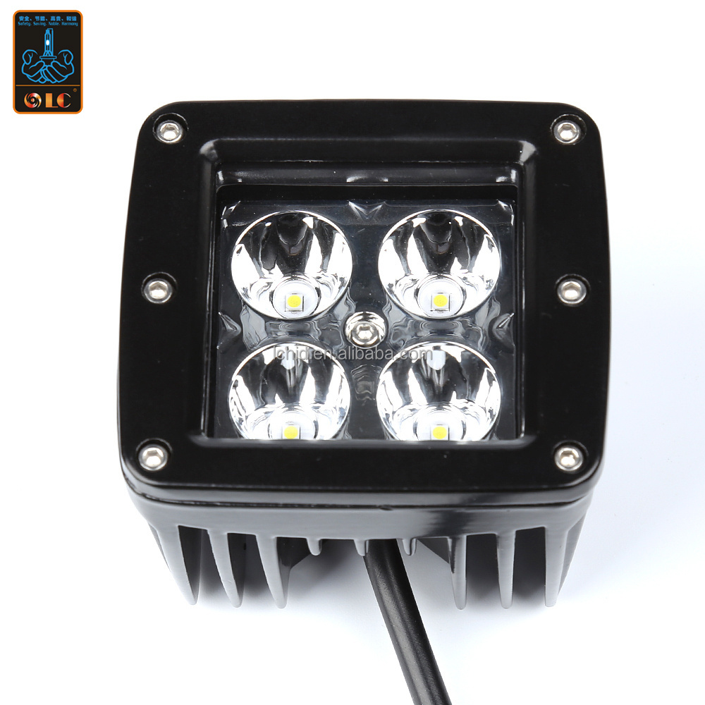 High brightness wholesale  LED Work light 12W square Automotive led bulbs For  engineering vehicles