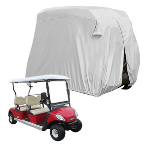 Top Of The Line Outdoor 600D Waterproof 4 Seater Golf Cart Cover With Zipper Doors For Club Cars Golf Carts