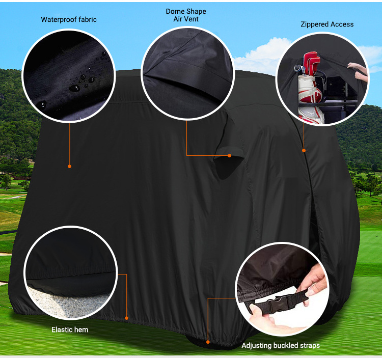 Foldable Anti wrinkle Golf Cart Cover outdoor waterproof Durable Heavy duty fabric anti fire anti dust cover