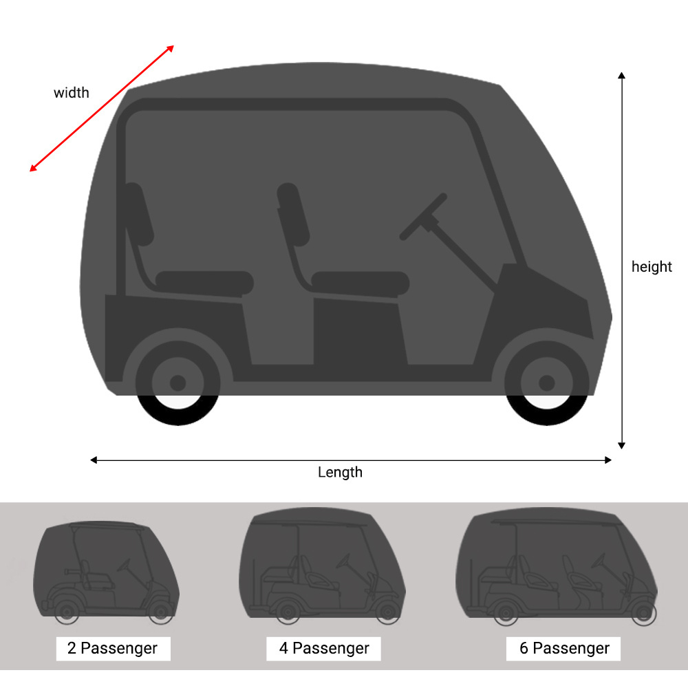 Foldable Anti wrinkle Golf Cart Cover outdoor waterproof Durable Heavy duty fabric anti fire anti dust cover