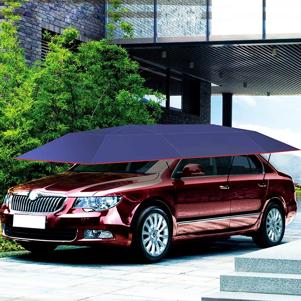 4.2M 4.6M Car umbrella Semi Automatic Folded Portable Car Protection car Umbrella tent sun shade