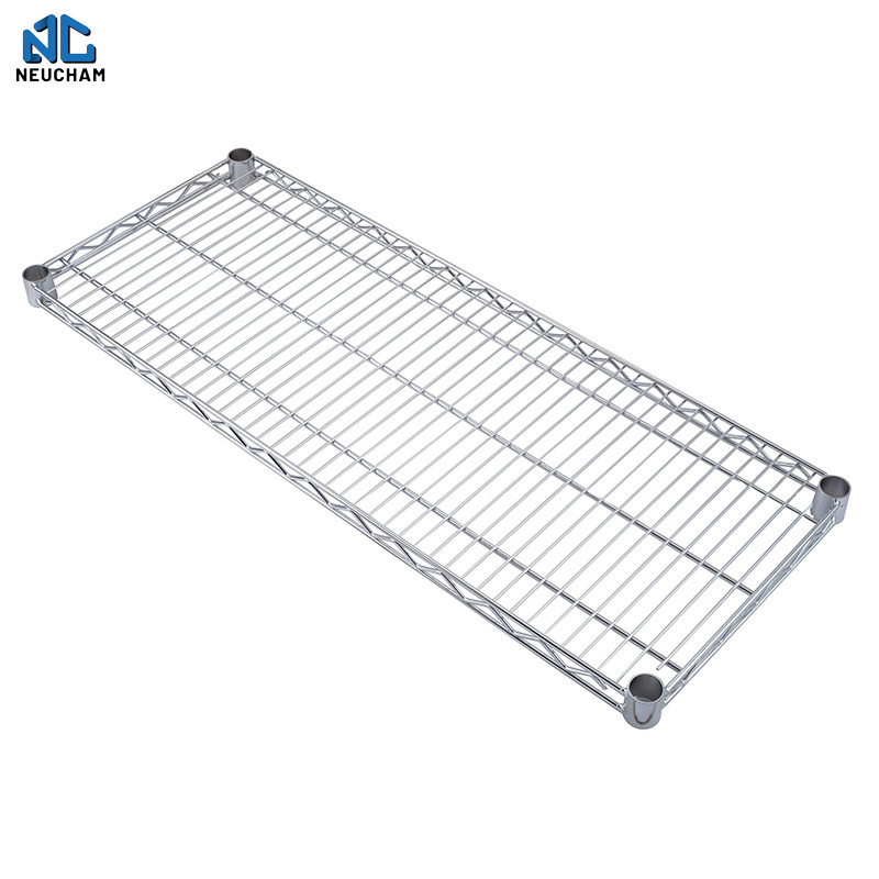 Adjustable metal mesh storage shelving wire shelves chrome polishing combination shelf rack by two shelves 3 tiers and 2 tiers