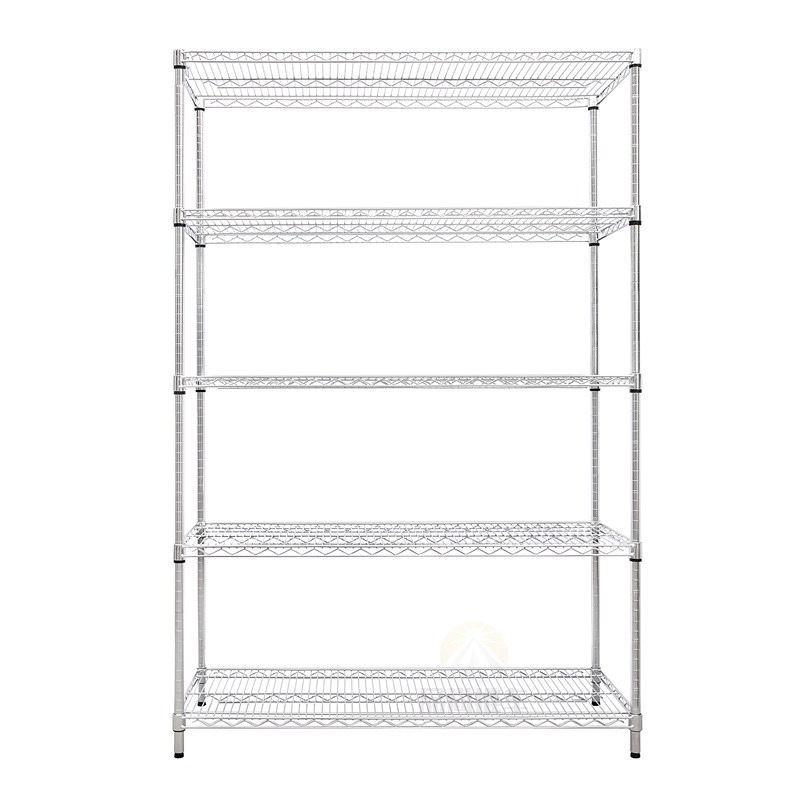 800lbs Loading Weight Per Steel Shelf 5 Tiers NSF Metro Office Industrial Storage Racking Wire Metal Shelving in Chrome