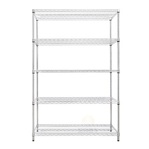 800lbs Loading Weight Per Steel Shelf 5 Tiers NSF Metro Office Industrial Storage Racking Wire Metal Shelving in Chrome