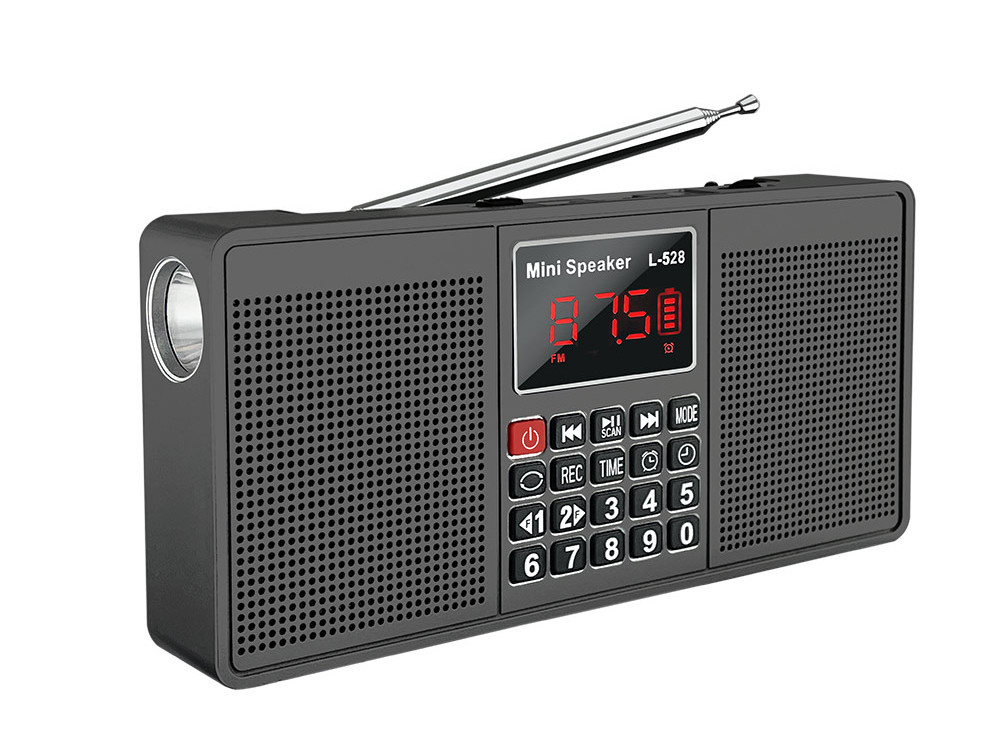 LCJ L-528 tuning digital blue tooth alarm clock radio AM FM with BT speaker, flashlight and voice recorder support TF/USB