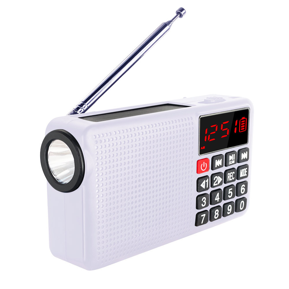 LCJ L-618 Portable mini multifunctional solar power panel hand crank AM/FM NOAA weather band emergency radio with torch light