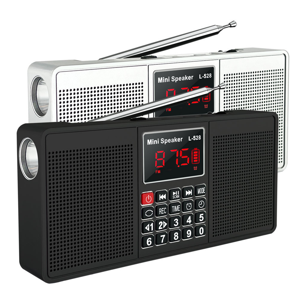 LCJ L-528 tuning digital blue tooth alarm clock radio AM FM with BT speaker, flashlight and voice recorder support TF/USB