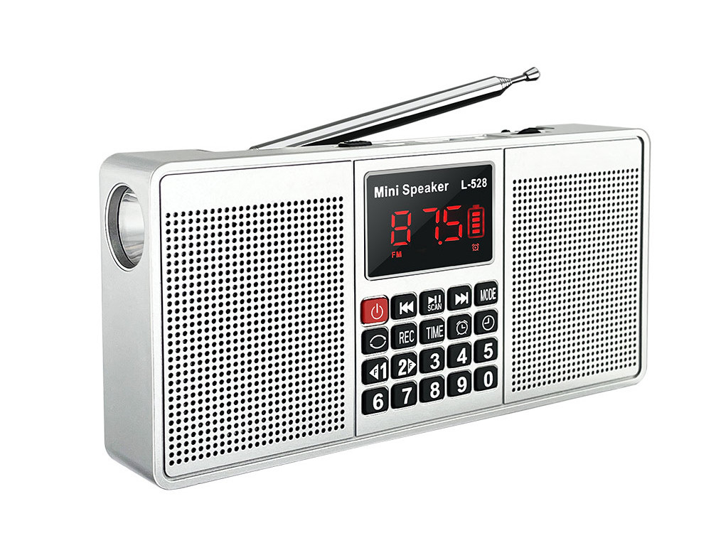 LCJ L-528 tuning digital blue tooth alarm clock radio AM FM with BT speaker, flashlight and voice recorder support TF/USB