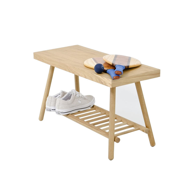 Wholesale Bathroom Living Bamboo double layer shoe Table with Open Storage Shelf  Bathroom shelving