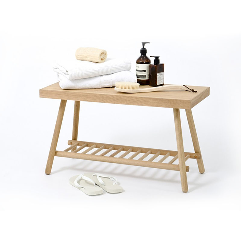 Wholesale Bathroom Living Bamboo double layer shoe Table with Open Storage Shelf  Bathroom shelving