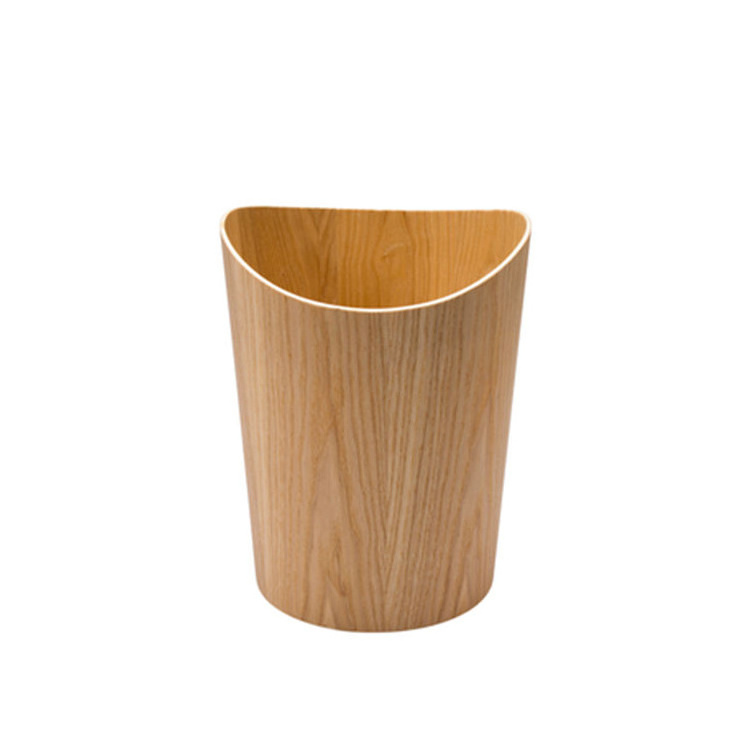 High Quality Wooden Unique Trash Dustbin Garbage Can Dust Bin Trash Bin Without Lid For Modern Hotel