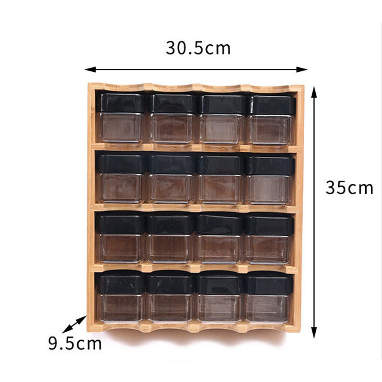 Low MOQ Bamboo Spice Drawer Organizer Countertop Pantry Spice Storage Rack Wall Mounted Spice Rack Organizer For Kitchen