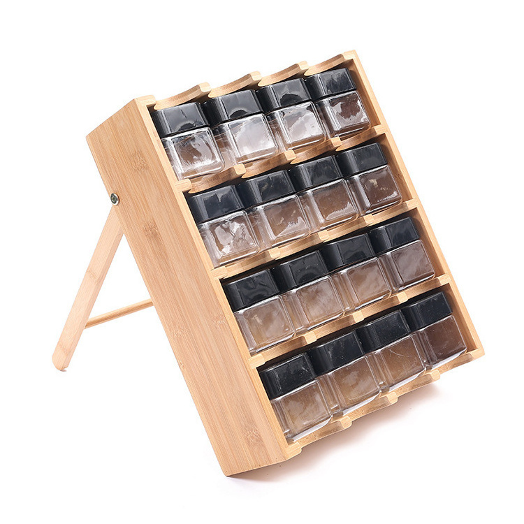 Low MOQ Bamboo Spice Drawer Organizer Countertop Pantry Spice Storage Rack Wall Mounted Spice Rack Organizer For Kitchen