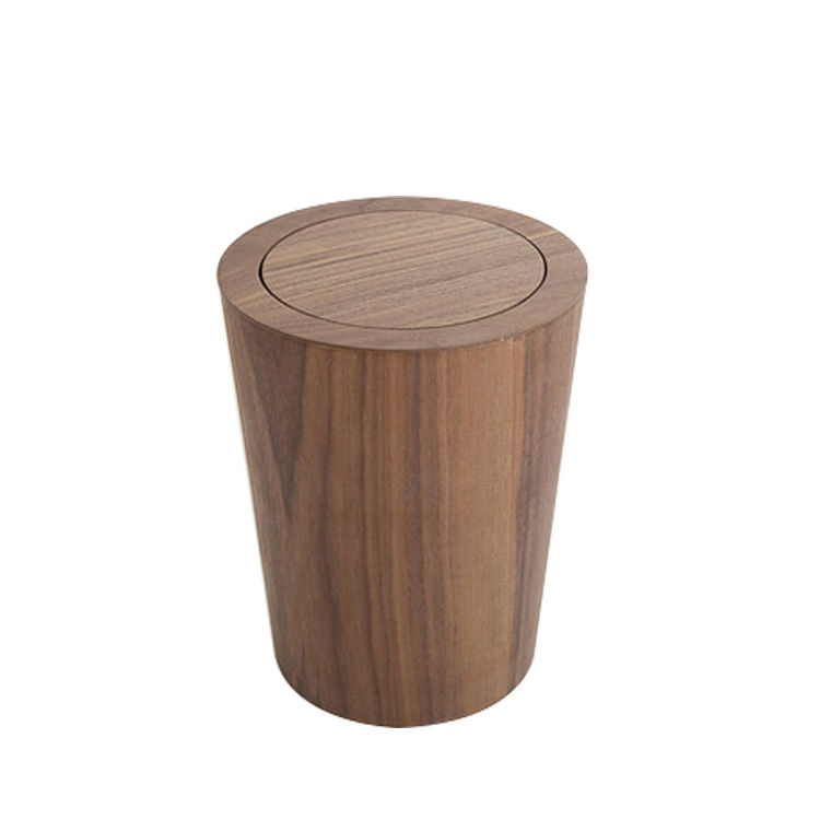 High Quality Wooden Unique Trash Dustbin Garbage Can Dust Bin Trash Bin Without Lid For Modern Hotel