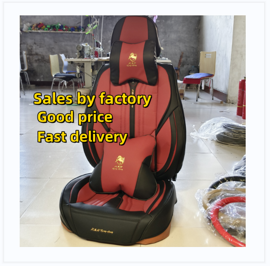 Luxury Full Set Leather 9d Car Seat Cover With Car Seat Cushion Horse Logo Car Seat Cover