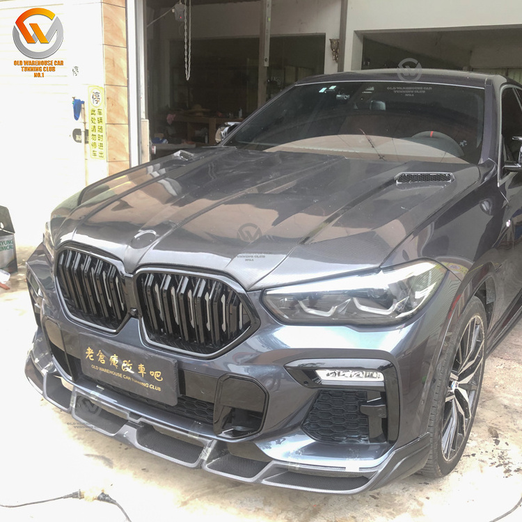 New Arrived 2021 LD Style Carbon Body Kit For BMW X6 G06 With Front Splitter Side Skirt Rear Diffuser Trunk Spoiler Facelift